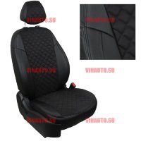 Авточехлы ВАЗ-2110 Priora Sd классика (Ромб-Алькантара) чер+чер