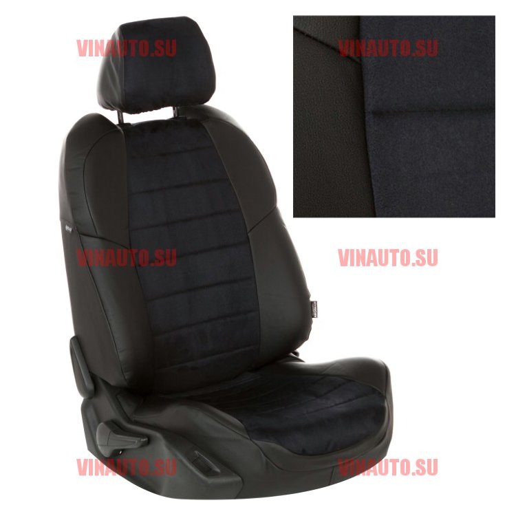 Авточехлы NISSAN-Qashqai 2007-2014 (Алькантара) чер+чер Авточехлы NISSAN-Qashqai 2007-2014 (Алькантара) чер+чер