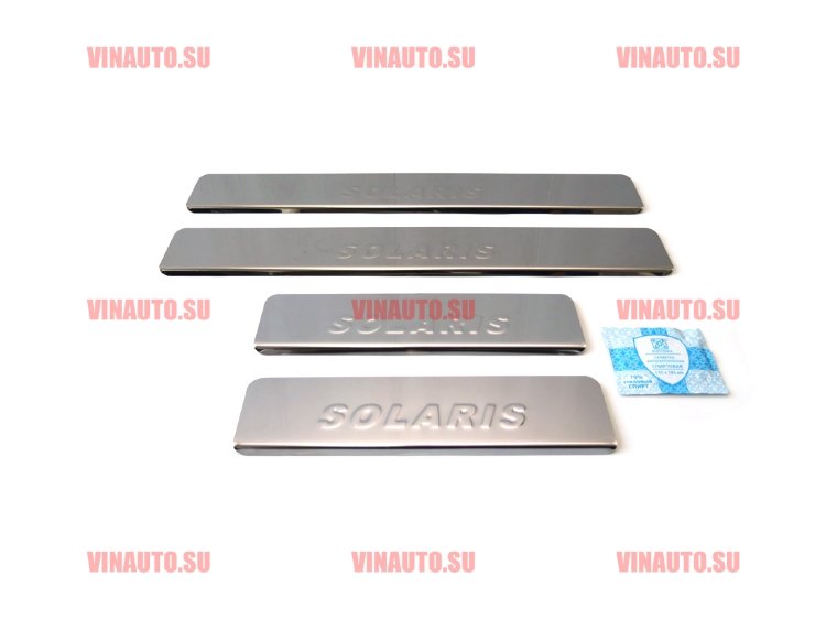 Накладки на пороги HYUNDAI Solaris 2014 (надпись SOLARIS) Накладки на пороги HYUNDAI Solaris 2014 (надпись SOLARIS)