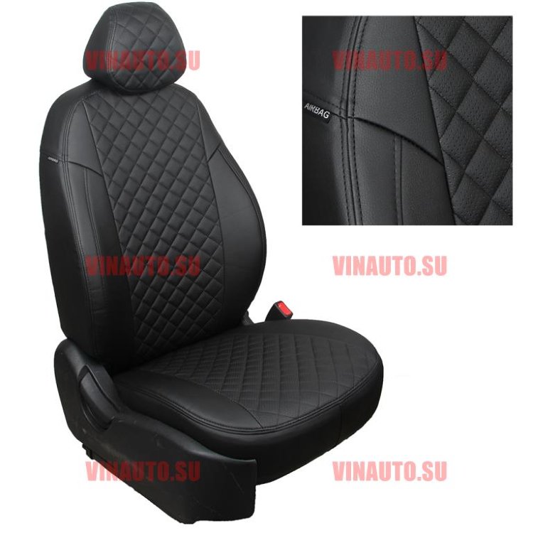 Авточехлы SUZUKI-SX-4 Sd 2007-2013 (Ромб) чер+чер Авточехлы SUZUKI-SX-4 Sd 2007-2013 (Ромб) чер+чер