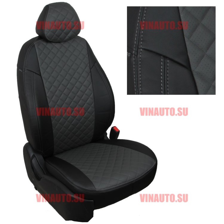 Авточехлы NISSAN-Qashqai 2007-2014 (Ромб) чер+тем.сер Авточехлы NISSAN-Qashqai 2007-2014 (Ромб) чер+тем.сер