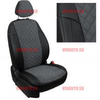 Авточехлы KIA-Sportage III 2010-2016 (Ромб-Алькантара) чер+тем.сер Авточехлы KIA-Sportage III 2010-2016 (Ромб-Алькантара) чер+тем.сер