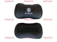 Автомобильные подушки для шеи SUZUKI серая вышивка (Аригон) чер+чер Автомобильные подушки для шеи SUZUKI серая вышивка (Аригон) чер+чер