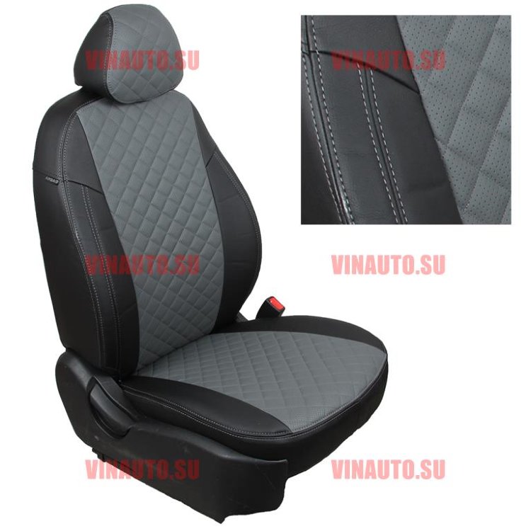 Авточехлы VW- T-5/T-6 (9 мест) рестайлинг с 2009 (Ромб) чер+сер Авточехлы VW- T-5/T-6 (9 мест) рестайлинг с 2009 (Ромб) чер+сер