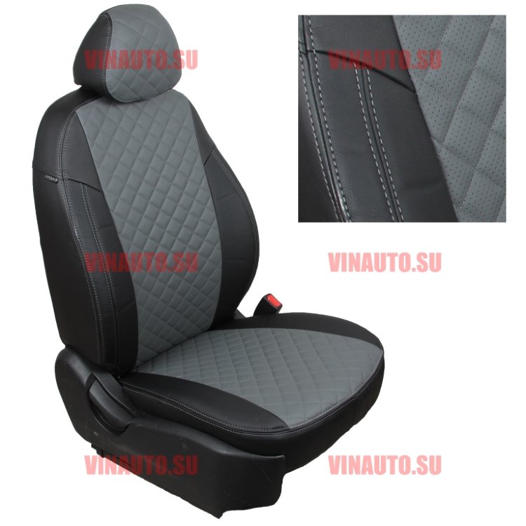 Авточехлы NISSAN-Qashqai 2007-2014 (Ромб) чер+сер Авточехлы NISSAN-Qashqai 2007-2014 (Ромб) чер+сер