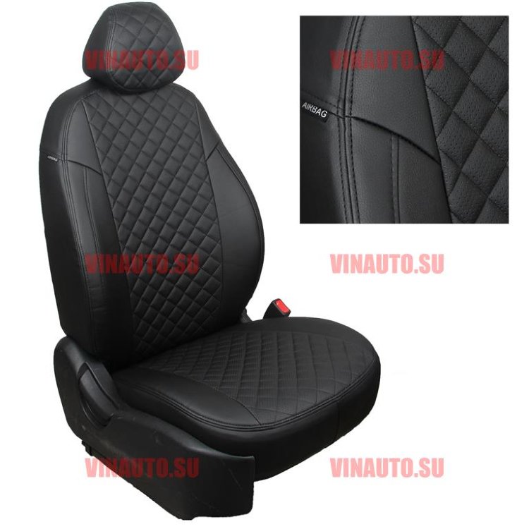Авточехлы FORD-Transit VIII (3 места) с 14- (Ромб) чер+чер Авточехлы FORD-Transit VIII (3 места) с 14- (Ромб) чер+чер